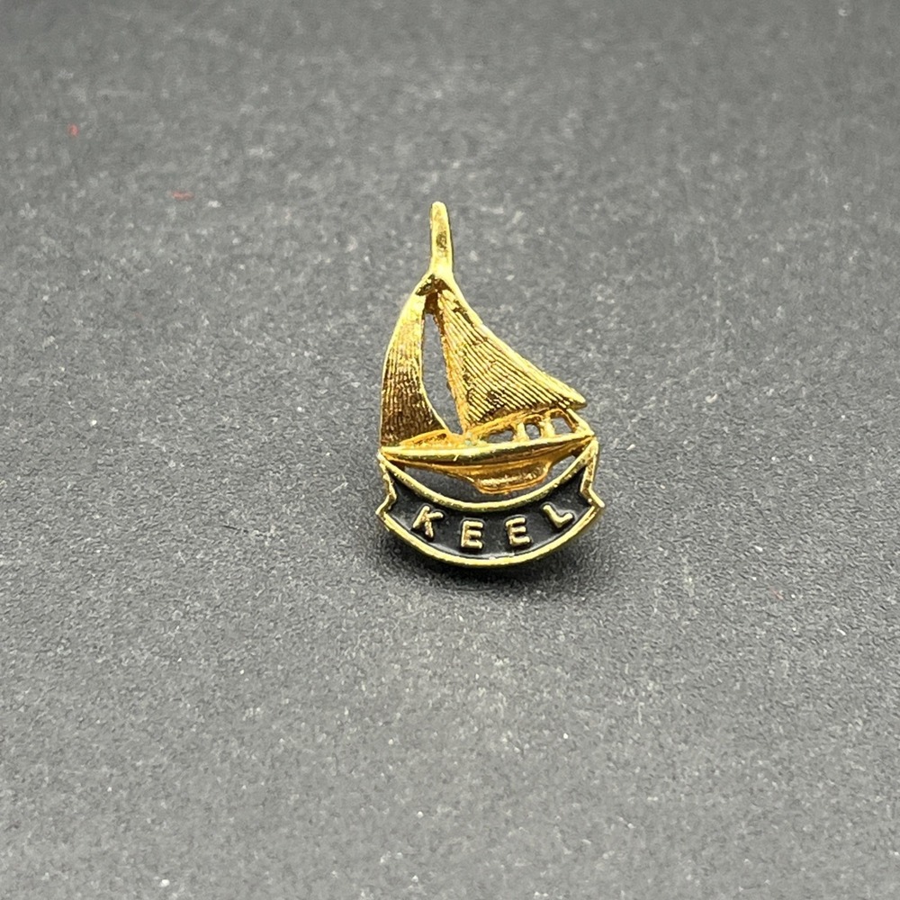 Sailboat Keel Tiny Gold Tone Lapel Hat Pin